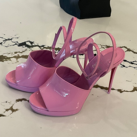 Christian Louboutin Miradona 120 Pink Ankle Strap Sandals 40 (10) - Picture 5 of 5